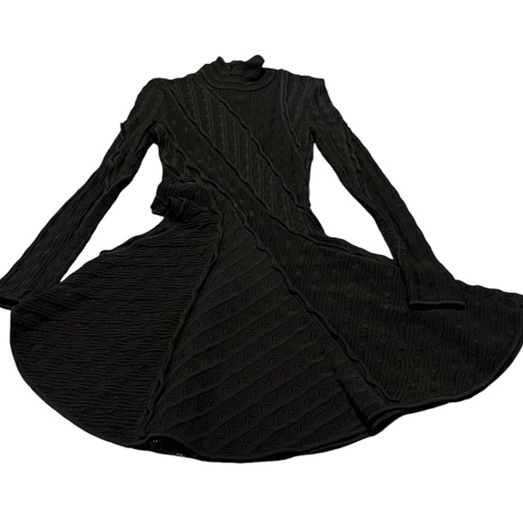 Givenchy Women’s Asymmetrical Open Knit Black Mock Neck Sweater Size XS - Picture 8 of 16